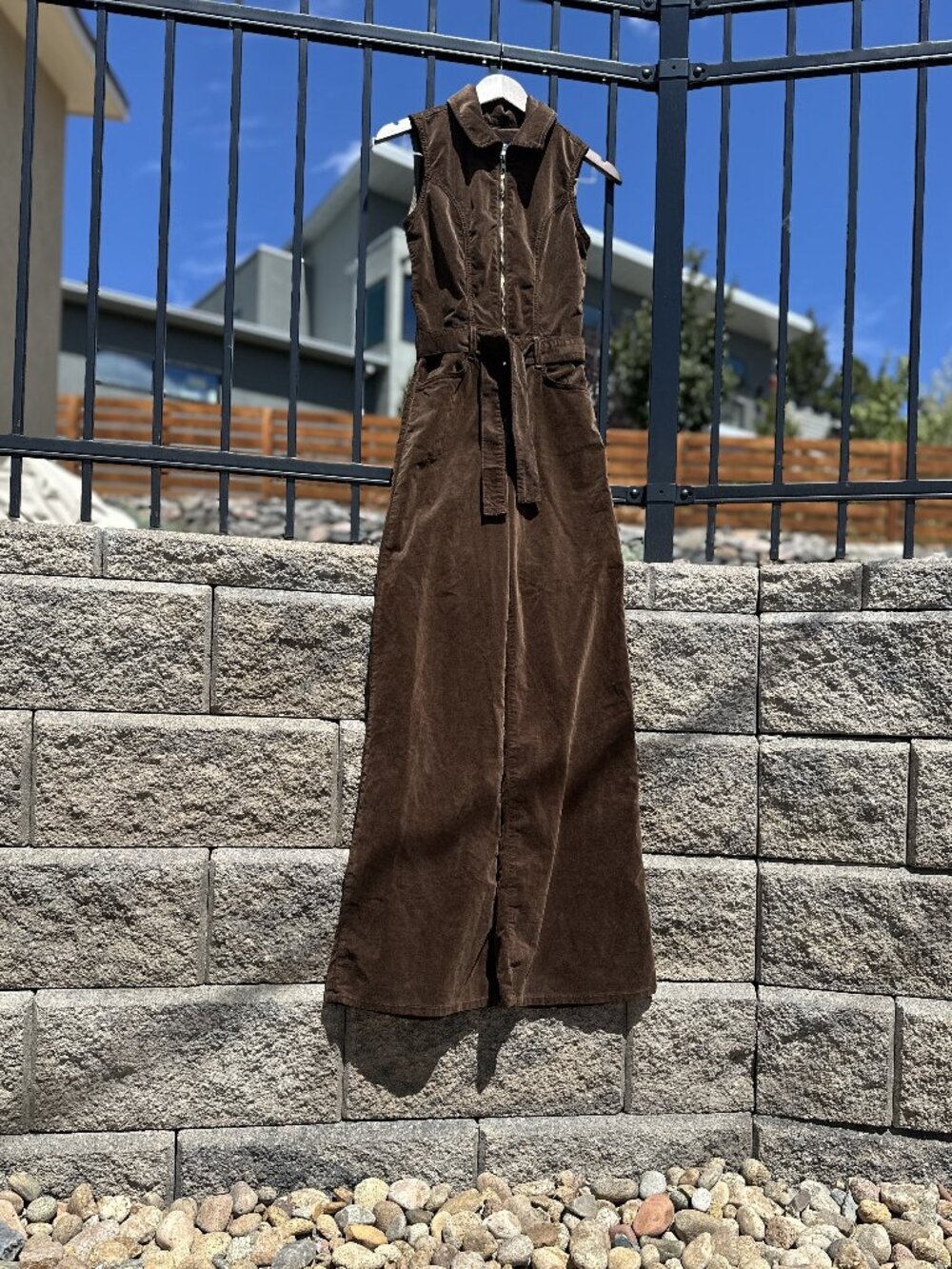NWT Ramy Brook Jemma Tall/Long Brown Velvet Jumsuit Size 24 60" Length